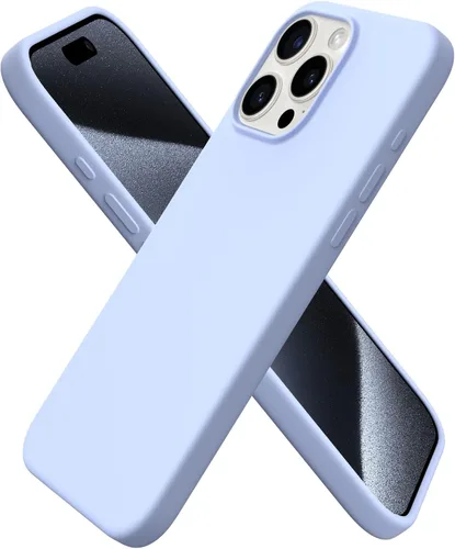 Vista 23 de ORNARTO Funda compatible con iPhone 15 Pro Max de 6.7 pulgadas, de silicona líquida delgada, de 3 capas, de gel suave, protectora, a prueba