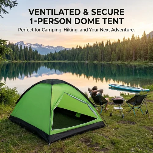 Vista 5 de XL Camping Tent 1/2 Person Small Tents Lightweight Waterproof Adult Kids