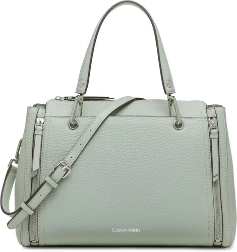 Vista 29 de Calvin Klein Bolso de organización novedoso Bubble Lamb Logotipo de almendra/gris pardo/blanco