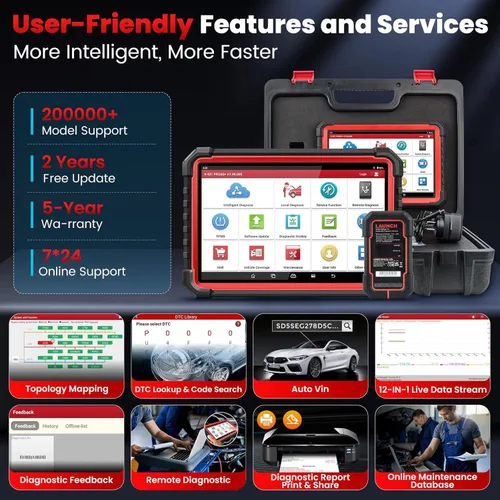 Vista 7 de LAUNCH X431 PRO3S+ Escáner de diagnóstico de coche bidireccional completo, codificación de ECU, clave IMMO, autenticación automática, OEM todo