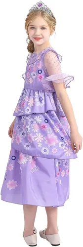 Vista 2 de PURFEEL Vestido mágico de fiesta de disfraces de Halloween para niñas de Isabella