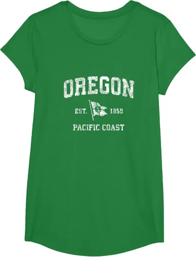 Vista 52 de Oregon Vintage barco ancla bandera diseño de West Coast Retro Tee, hombre S, Arándano
