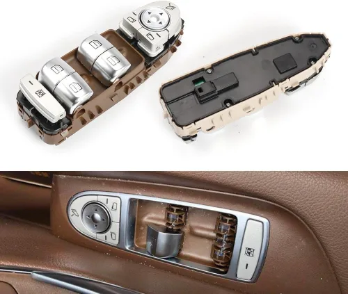 Vista 5 de Interruptor de ventana Master Power de repuesto para Mercedes Benz W213 Clase E E200 E260 E300 E400 2016-2021 (beige)