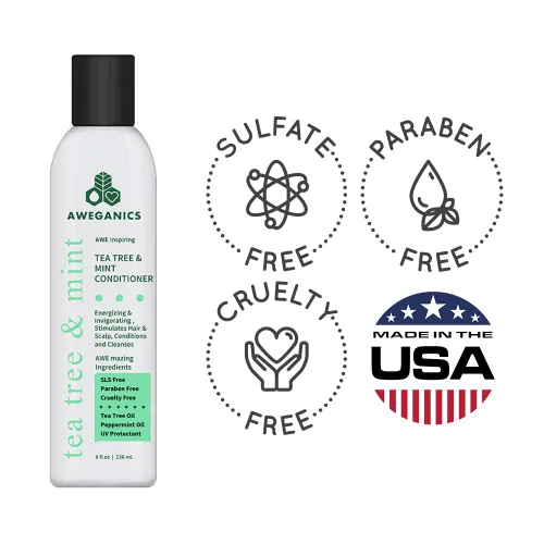 Vista 4 de Acondicionador de menta de árbol de té – Acondicionadores revitalizantes de aromaterapia inspiradores – refrescante, limpiador, hidratante – SLS