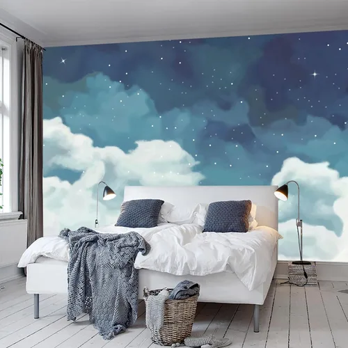 Vista 10 de Papel pintado en blanco y negro de la ciudad de Nueva York, mural de pared pintado a mano Times Square para decoración de sala de estar, dormitorio