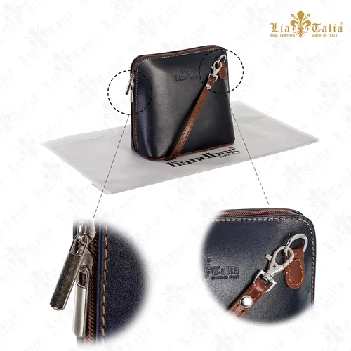 Vista 4 de LiaTalia Genuino Vera Pelle Mujeres Cruz Cuerpo Italiano Pequeño Bolso De Hombro Mini Bolso De Hombro - ABBY