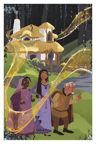 Vista 14 de Trends International Disney Wish - Póster de collage 1 (familiar), 14.72 x 22.37 pulgadas, versión enmarcada de madera de granero