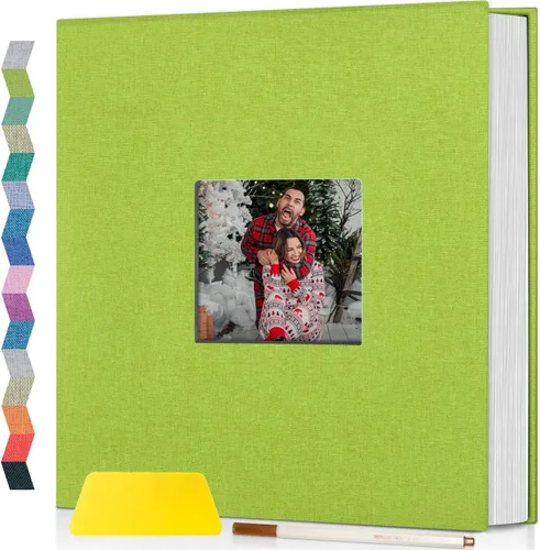 Vista 16 de popotop Álbum de fotos autoadhesivo con ventana de visualización de imágenes, kit de suministros de bricolaje para álbum de recortes de 40 páginas