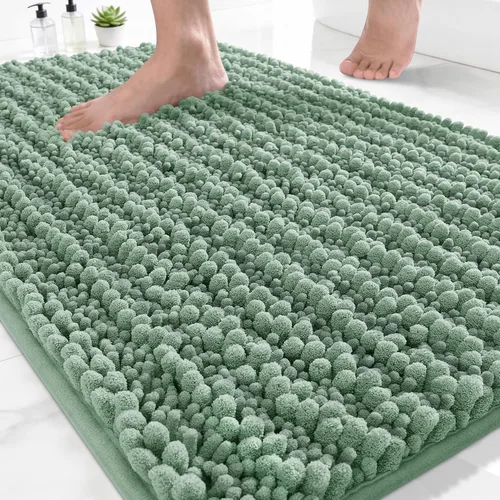 Vista 74 de Yimobra Alfombras de Baño Antideslizantes Lavables - Alfombra de Baño de Chenilla Ultra Suave Absorbente, Alfombra Peluda de Secado Rápido para Negro