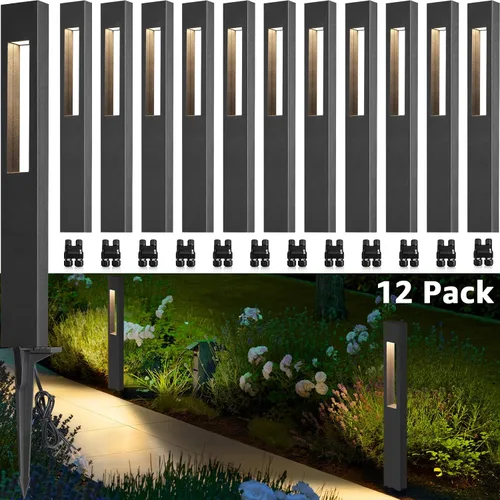 Vista 9 de SUNVIE Luces de sendero de bajo voltaje de 3 W, 3000 K, luces LED de paisaje de bajo voltaje, 12 V, impermeables, luces de sendero de paisaje