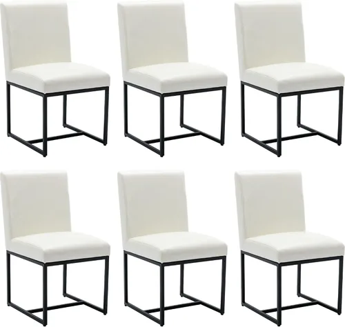 Vista 31 de BESTANO Sillas De Comedor - Juego de 2 sillas de comedor modernas negras tapizadas de piel sintética para cocina y comedor con marco de metal negro