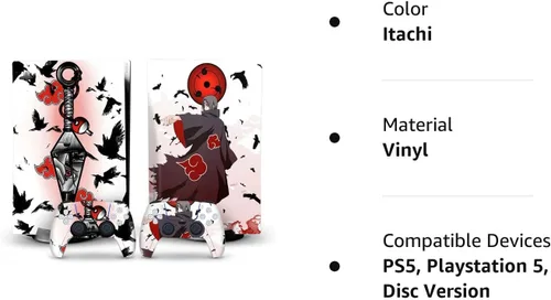 Vista 6 de Mmoptop PS5 Skin Disc Edition Anime Console and Controller Vinyl Cover Skins Wraps para Playstation 5 Disc Version