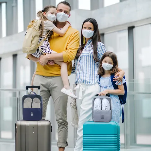 Vista 4 de 2 bolsas de zapatos para viaje con capacidad para 3 pares de zapatos, bolsa de zapatos de viaje para empacar cubos de zapatos portátiles para viajes