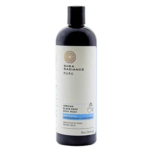 Vista 11 de Shea Radiance Gel de baño African Black Soap - Piel seca, eczema, erupciones cutáneas, limpiador de manchas Menta verde cítrica (16 onzas)