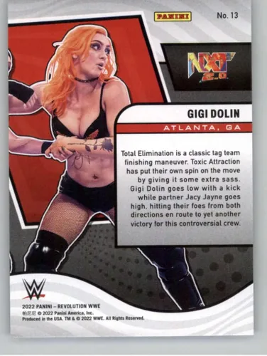 Vista 2 de Panini Revolution WWE #13 Gigi Dolin NXT 2.0 - Tarjeta oficial de entretenimiento de World Wrestling 2022 en estado Raw (NM o mejor)