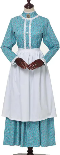 Vista 2 de GRACEART Disfraz de Pioneer Mujer Vestido de Pradera Colonial para Mujer 100% Algodón
