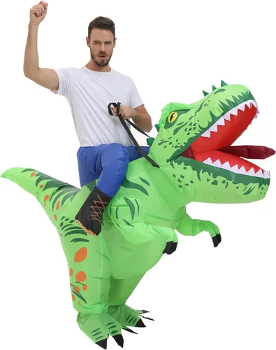 Vista 3 de MT MENGTONG Disfraces de dinosaurio para adultos disfraz inflable para adultos divertidos disfraces de Halloween para hombresmujeres disfraz de T