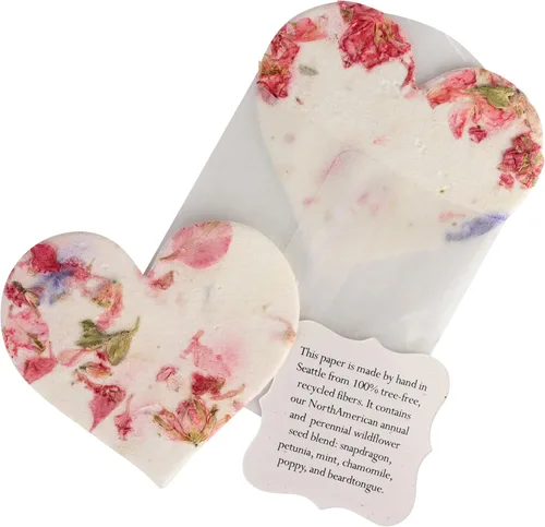 Vista 13 de Juego de 12 hojas de semillas de mariposa rosadas, flores silvestres para escribir y plantar con sobres y guías de plantación, regalo para madres