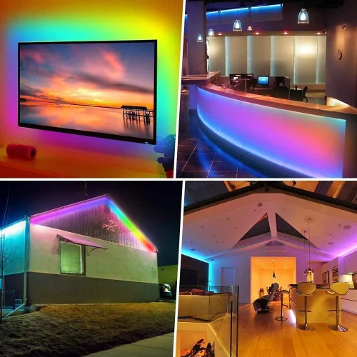 Vista 7 de WS2812B Tira de luz LED individual direccionable a todo color SMD 5050 RGB Pixel Strip DC5V