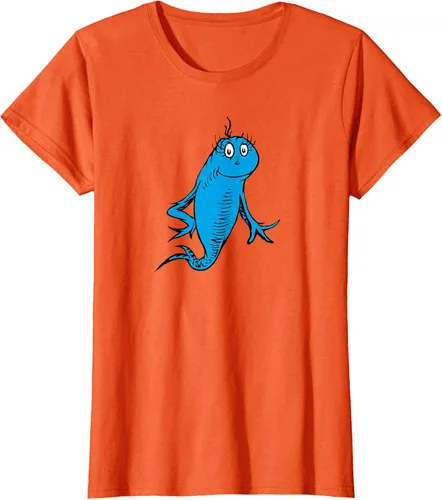 Vista 62 de Dr. Seuss Blue Fish Character - Camiseta con licencia oficial Negro