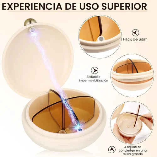 Vista 4 de iplusmile Organizador de píldoras de viaje, 4 compartimentos, pastillero portátil, caja de medicina diaria para vitaminas grandes, contenedor a
