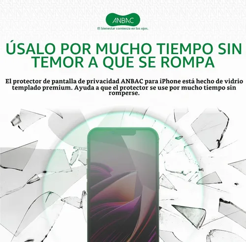 Vista 5 de Protector de pantalla de privacidad para iPhone 13 Mini, bloqueo de luz azul, vidrio templado de privacidad de 5.4 pulgadas con kit de herramientas