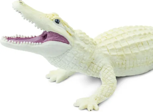 Vista 4 de Safari Ltd. Figura de cocodrilo blanco – Figura realista de vida silvestre pintada a mano de 6 pulgadas – Juguete educativo para niños, niñas