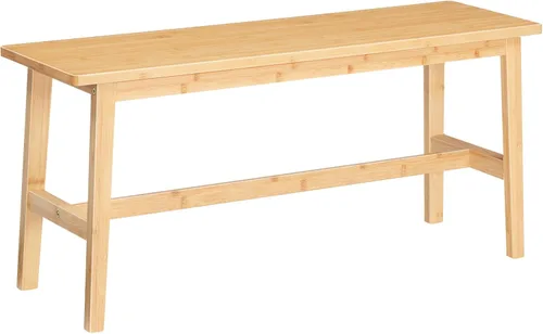 Vista 12 de HOOBRO Banco de comedor de bambú de 39.3 pulgadas, banco de mesa de cocina de granja, muebles de cocina y sala de estar, fácil de montar, resistente