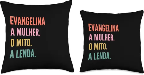 Vista 3 de Funny Portuguese First Name Design - Evangelina Throw Pillow