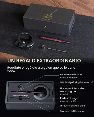 Vista 5 de novium Hoverpen Interstellar - Bolígrafo unisex, Mars Magma, ángulo de 23.5 grados, diseño premium, escritura suave, sin derrames Magma de Marte