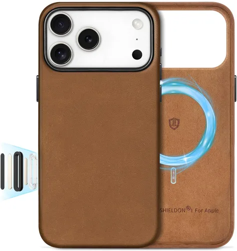 Vista 28 de SHIELDON Funda de piel auténtica para iPhone 17 de 6.3" 2025, color negro