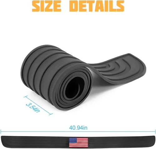 Vista 2 de Osilly Protector de parachoques trasero de automóvil, tira de protección antiarañazos, protección antideslizante para maletero de carga, accesorios