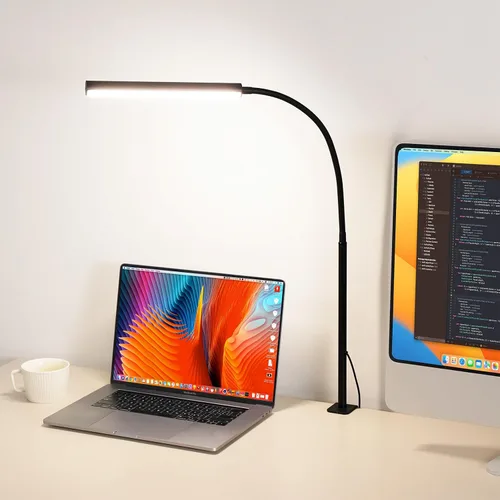 Vista 9 de Lámpara de escritorio LED FAPEMIH para oficina y hogar, luz de escritorio ajustable y flexible para el cuidado de los ojos con 5 modos y 10 ajustes