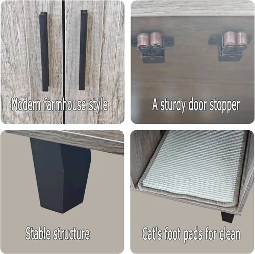 Vista 5 de TaoHFE - Caja de arena oculta para gatos con almohadilla para arañazos