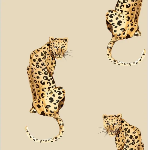 Vista 3 de NextWall Daisy Bennett Designs Leopard King - Papel tapiz autoadhesivo (verde)