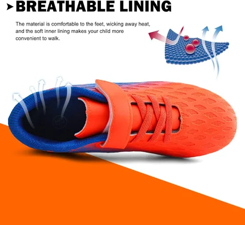 Vista 5 de brooman Zapatos deportivos de fútbol para niños y niñas, para exteriores