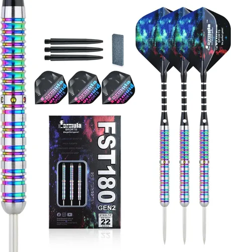 Vista 9 de Formula Sports Juego de dardos de punta de acero al 90% tungsteno, juego de puntas de metal profesionales disponibles en 0.74 oz/0.78 oz/0.81