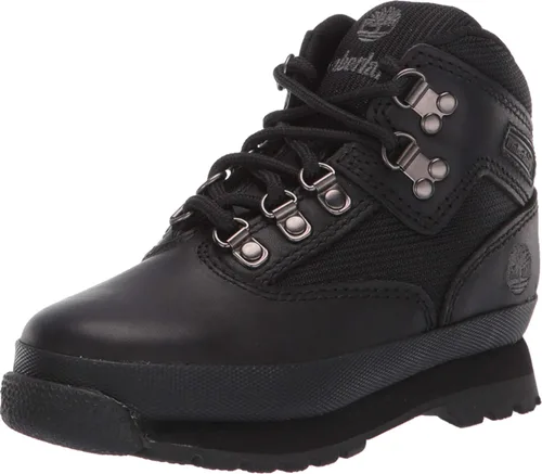 Vista 9 de Timberland Botas de senderismo Euro Hiker Mid con cordones para niño Negro (black Nubuck)