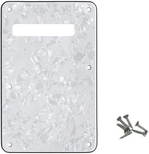 Vista 11 de ROLIZO Pickguard Tremolo - Placa trasera estándar para guitarra Stratocaster, fabricada en Estados Unidos, perla envejecida multicolor/fantasía