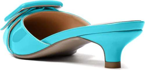 Vista 5 de Eldof Sandalias de tacón bajo para mujer, zapatos de tacón bajo con punta puntiaguda, zapatos de tacón bajo sin cordones para vestir, boda, zapatos