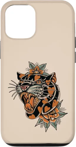 Vista 28 de American Traditional Panther with Hearts Old School Tattoo Case para iPhone 17