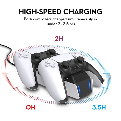 Vista 3 de PS5 Controller Charger Station, PS5 Charging Station with Fast Charging 2nd Generation Compatible with Sony Playstation 5 DualSense Controller