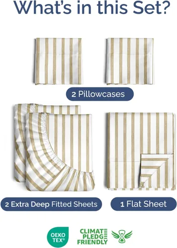 Vista 229 de Extra Deep Twin XL Sheet Set - 3 Piece College Dorm Room - White 01-Blanco