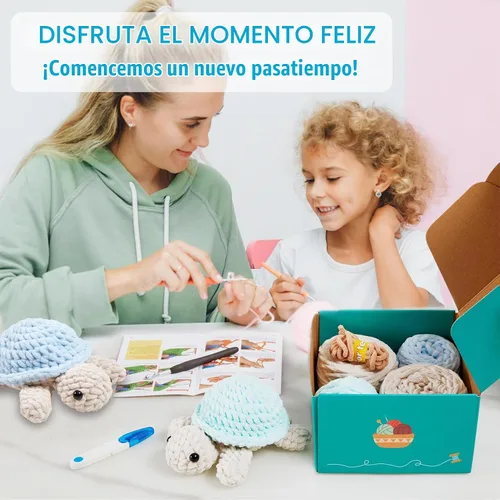 Vista 4 de Eelexa Kit de ganchillo para principiantes, kit de animales de ganchillo Amigurumi, con tutoriales en video paso a paso para niños, adultos