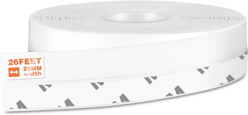 Vista 19 de MIKOSI cinta de sellado de silicona de 26 pies, cinta adhesiva para puertas, ventanas, huecos de duchas