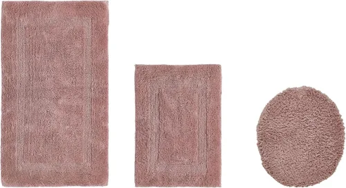 Vista 107 de Better Trends - Juego de 2 alfombras de baño 100% algodón, extra suaves, con borlas, de 17" x 24", alfombra de baño superabsorbente y reversible