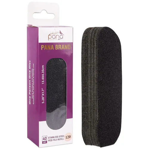 Vista 13 de PANA 40 piezas de recambio de archivo Pedi grande negro para lima de pies de acero inoxidable para lijar raspador de pies, almohadillas de recambio