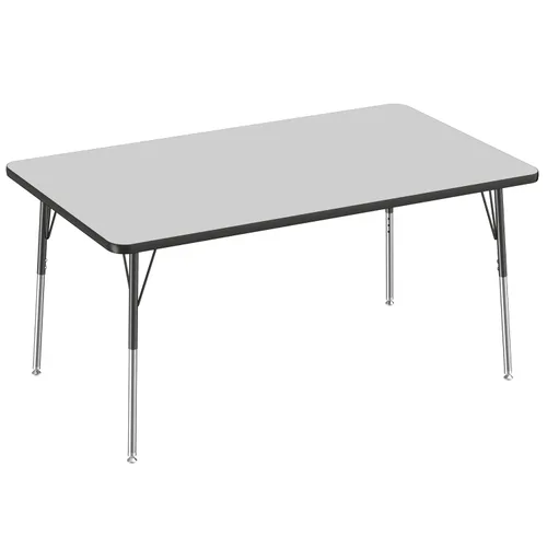Vista 144 de FDP - Mesa rectangular para actividades escolares y de oficina (24 x 36 pulgadas), patas estándar con deslizadores giratorios, altura ajustable