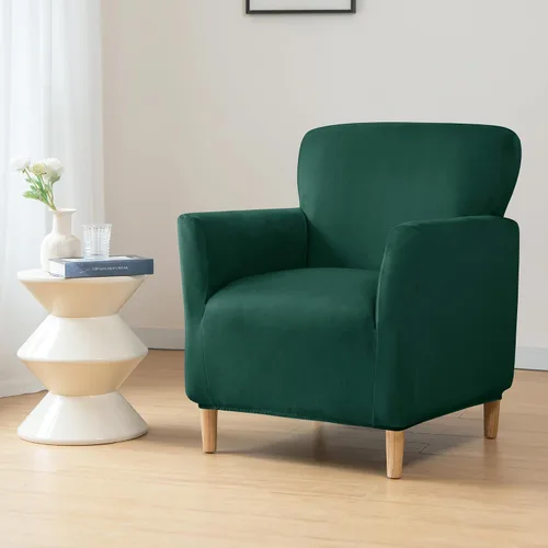 Vista 6 de LiveGo Funda elástica para sillón moderna de mediados de siglo, 1 pieza, de jacquard, con brazos, suave, impermeable, para sala de estar, protector