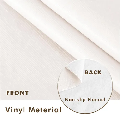 Vista 3 de Nasitos Paquete de 2 Manteles de Vinilo Cuadrado 54x54 Pulgadas - Beige, Manteles de Mesa de Cartón Impermeables y Resistente al Aceite, Manteles